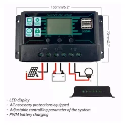 50A MPPT Solar Laderegler, Solarregler Solarpanel Controller Regulator, PWM Dual USB Photovoltaik Panel, Schwarz -Vidailo Verkaufe 8512f45715c38277ba429bf05273fb7b