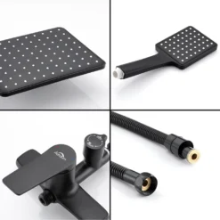 Messing Brausegarnitur Duschset Regendusche Kopfbrause Handbrause Duschstange Duscharmatur Duschsystem Schwarz -Vidailo Verkaufe 8550a63530000dd8f6ca33022e83e81a