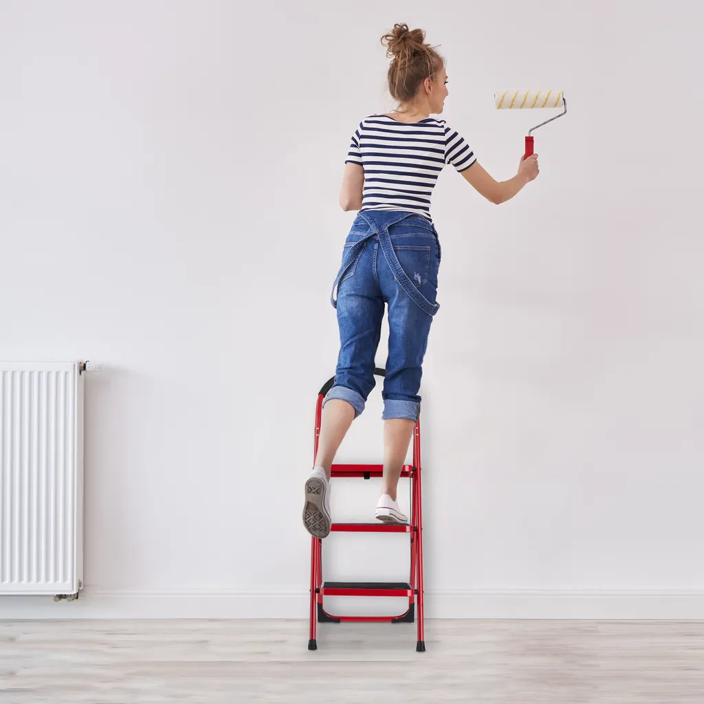 Relaxdays Trittleiter Klappbar 3 Stufen 5 Relaxdays Trittleiter Klappbar 3 Stufen – Bild 3