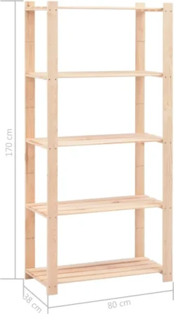VidaXL Lagerregale 5 Böden 2 Stk. 80×38×170cm Kiefer Massivholz 250kg -Vidailo Verkaufe 865582cf8e1e073ad756f0d3c927bc8c