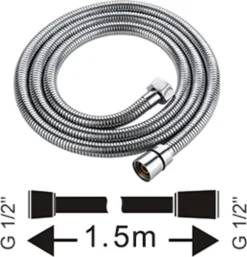 Homelody Chrom Anti-Kink Duschschlauch 1,5 M Brauseschlauch Edelstahl Duschkopfschläuche Doppelverriegelter -Vidailo Verkaufe 87f8f0907ed14f61a803cb38e8603094