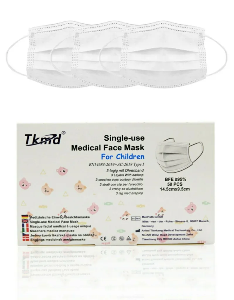 50er Packung Tkmd Medizinische Kinder Masken In Blau Type I 7 50er Packung Tkmd Medizinische Kinder Masken In Blau Type I – Bild 5
