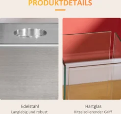 HOMCOM Ethanol-Kamin FeuerschaleEthanol-Brenner 0,4L 2 Std. Brenndauer 15m² Mit Feuerlöschdeckel Edelstahl Hartglas Silber 25 X 25 X 60 Cm -Vidailo Verkaufe 8a42eae447bd66d09375fe5dcfd87b6b