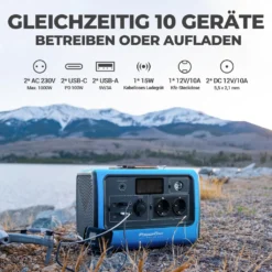 BLUETTI EB70 1000W (Peak 1400W) Blue Portable Power Station Mit PV200 200W Solar Panel 716Wh Solar Generator Backup LiFePo4 Battery Pack, Widely Use For Camping Outdoor RV Power Outage Home Off-grid -Vidailo Verkaufe 8a931ff2a25c113015f8703674499439