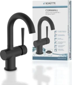 SCHÜTTE Waschtischarmatur CORNWALL, Wasserhahn Bad Mit Ablaufgarnitur, Pop Up Abflussstopfen