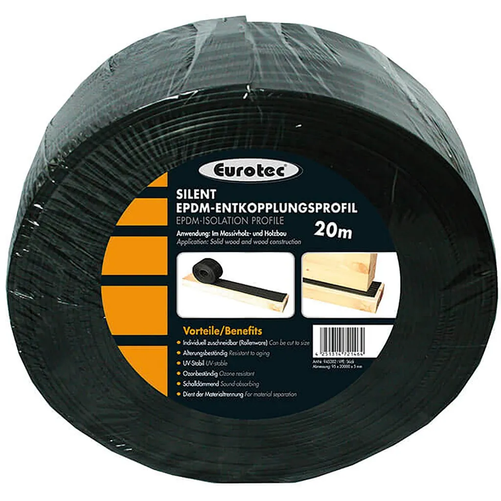 Silent EPDM-Entkopplungsprofil 20m 3 Silent EPDM-Entkopplungsprofil 20m