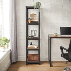 SONGMICS Bücherregal, Schwerlastregal, Küchenregal, Lagerregal, Standregal, 5 Ablagen, 150 X 37 X 37 Cm, Bis 400 Kg Belastbar, Verstellbare Ablagen, Industrie-Design, Vintagebraun-schwarz GLR037B01 -Vidailo Verkaufe 8d7cd58b5722855b21d085d484497e0b