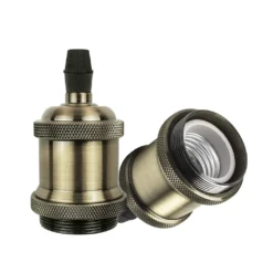 Ddp 2 Stücke E27 Vintage Lampenfassung Fassung Socket Lampensockel Retro Lampenhalter