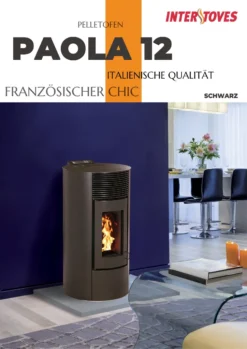 Interstoves Pelletofen Paola 12 KW Schwarz, WIFI-Control + Fernbedienung Möglich -Vidailo Verkaufe 8e809dfe0db26534025ae27f2cb198f7