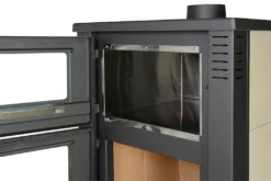 ProTermo Taurus Beige Kaminofen Mit Backfach – 12kW Heizleistung - Holzofen Mit Schamottstein Energieeffizienzklasse A 52 X 50 X 107cm 2 Sichtfenster -Vidailo Verkaufe 8f84799416742f842dd1df34365790c4