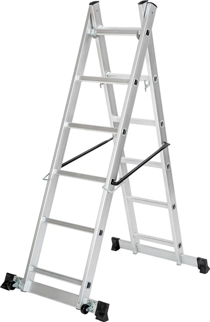 Tectake Mehrzweckleiter Leitergerüst - Silber 6 Tectake Mehrzweckleiter Leitergerüst - Silber – Bild 4