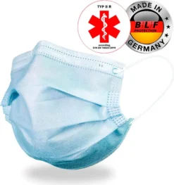 3-lagige Medizinische Gesichtsmaske Typ II R Von BLF Protection, Blau