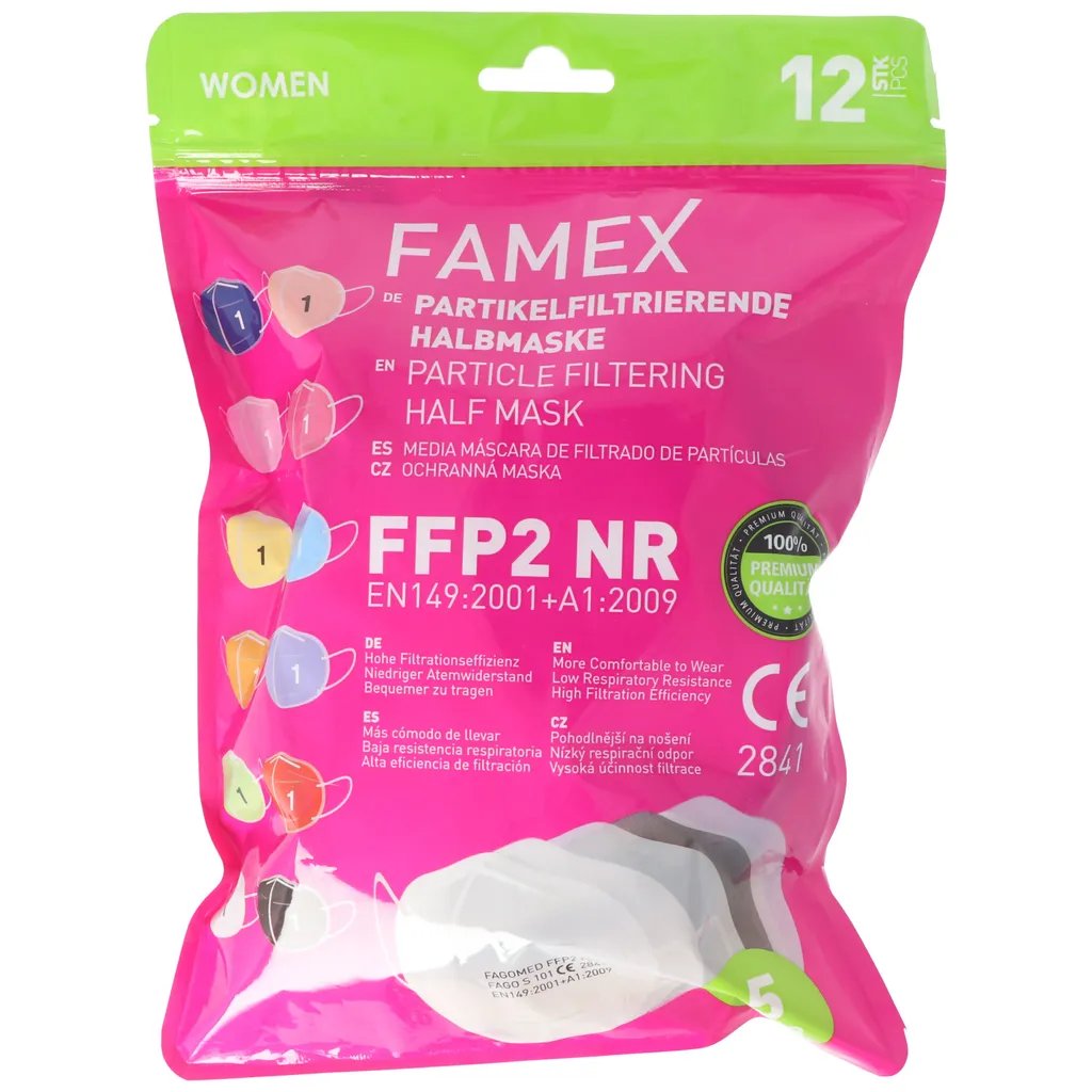 12er Pack FFP2 Masken In Bunten Farben 5-Lagig, Nach DIN EN149:2001+A1:2009, Partikelfiltrierende Halbmaske, FFP2 Schutzmaske 8 12er Pack FFP2 Masken In Bunten Farben 5-Lagig, Nach DIN EN149:2001+A1:2009, Partikelfiltrierende Halbmaske, FFP2 Schutzmaske – Bild 6