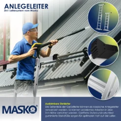 Masko® Baugerüst Alugerüst Gerüst ✓ Alu ✓ Leiter ✓ Arbeitsgerüst ✓ Arbeitsbühne | Bis 150 KG Belastbar | Anti-Rutsch Beschichtet | Gerüstleiter | (EN 131) -Vidailo Verkaufe 9441497327cf8612c8b898c62f8c1c75