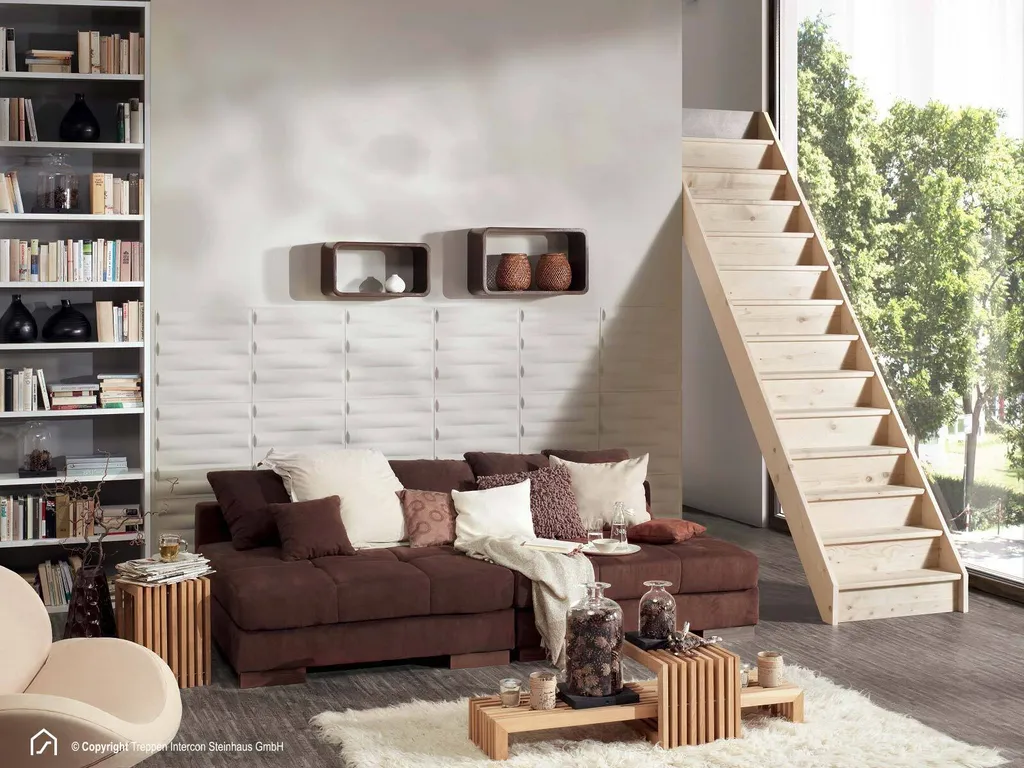 Holztreppe Intercon Casablanca | Fichte | Gerader Verlauf | 80 Cm Breite | Ohne Geländer | Mit Setzstufen 4 Holztreppe Intercon Casablanca | Fichte | Gerader Verlauf | 80 Cm Breite | Ohne Geländer | Mit Setzstufen – Bild 2