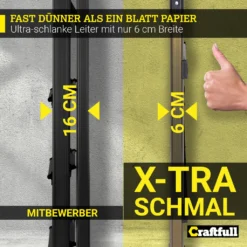 Craftfull Stehleiter CF-134A Champagner Edition Klappleiter 3 Stufen, Gummierte Standfüße, Alu Leiter Aluminiumleiter Aluleiter Mehrzweckleiter Multifunktionsleiter Haushaltsleiter Leiter -Vidailo Verkaufe 978e5ce59ee424eb5dfd57091bffee0e