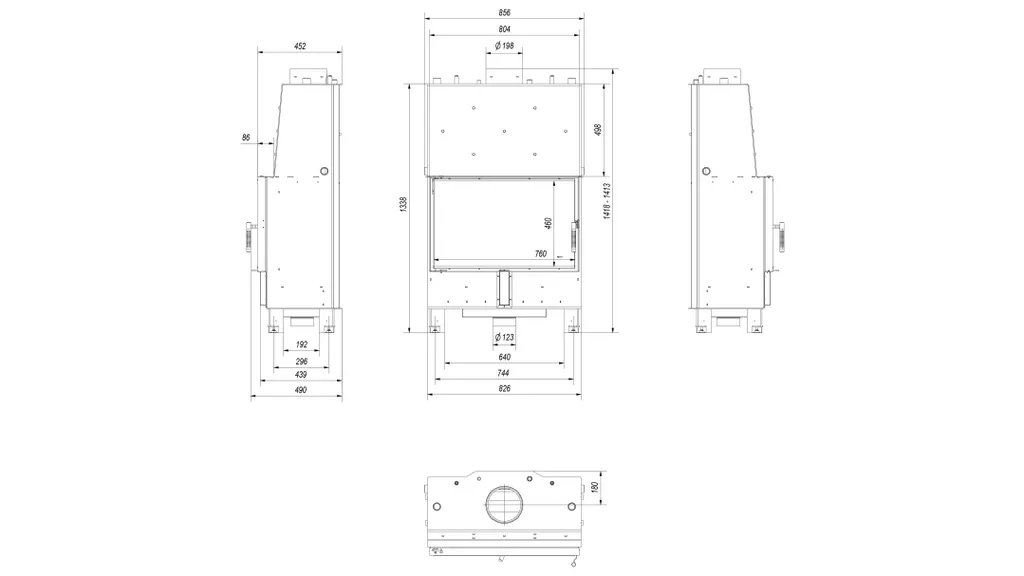 Wasserführender Kamineinsatz LUCY 16 KW Ø 200 Doppelverglasung Schwarz 7 Wasserführender Kamineinsatz LUCY 16 KW Ø 200 Doppelverglasung Schwarz – Bild 5