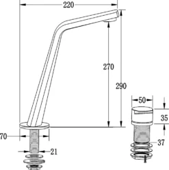 Design Waschtischarmatur Badarmatur XELO-Flex 260 - Hoher Auslauf - Farbe Wählbar, Farbe:Schwarz Matt -Vidailo Verkaufe 988b594833df1998f500983b5d07fabd