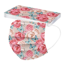 50 Stk Bunte Einwegmasken Für Erwachsene Frauen Gesichtsmaske Einweg-3-lagige Mundmaske