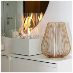 Freistehender Bioethanolkamin TANGO1 Weiß