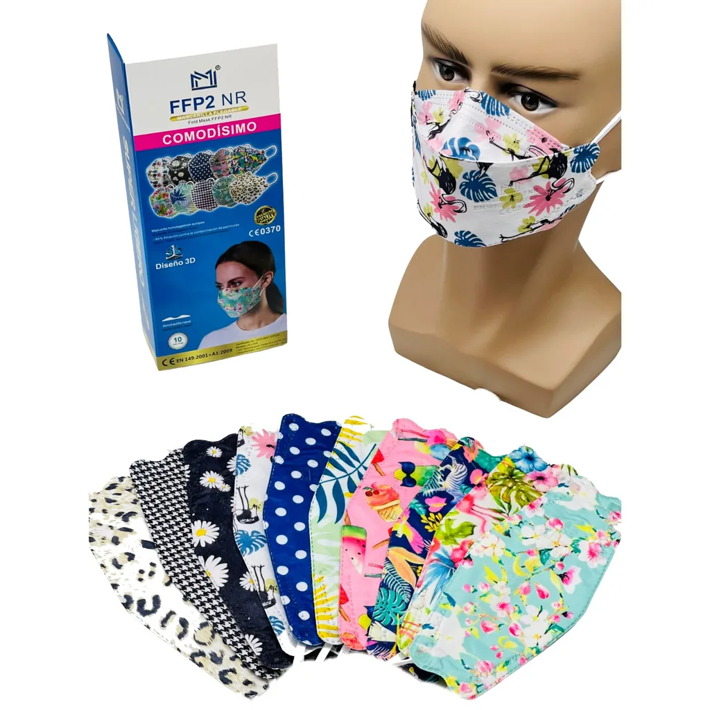 Mascarilla FFP2 NR 3D Atemschutzmaske Fisch Maske Muster Bunt 10er Set Designer Choice Kollektion Deutscher Händler 6 Mascarilla FFP2 NR 3D Atemschutzmaske Fisch Maske Muster Bunt 10er Set Designer Choice Kollektion Deutscher Händler – Bild 4