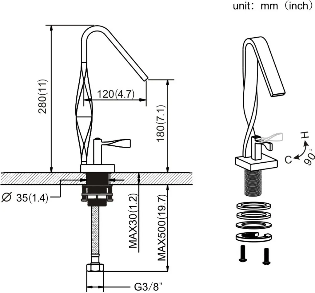 Design-Waschtischarmatur Wasserfall Mischbatterie Wasserhahn Bad Badarmatur Waschbeckenarmatur Chrom Einhebelmischer Badezimmer 11 Design-Waschtischarmatur Wasserfall Mischbatterie Wasserhahn Bad Badarmatur Waschbeckenarmatur Chrom Einhebelmischer Badezimmer – Bild 9