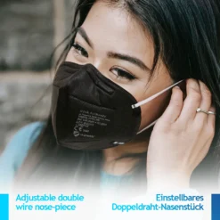 Virshields® FFP2 Mundschutz Maske - PFE 94%, EN 149:2001+A1:2009, 5 Lagen, 10-2000 Stück, Filtrierend, EU, Farbwahl - Halbmaske, Atemschutzmaske, Schutzmaske (100 Stück, Schwarz) -Vidailo Verkaufe 9e004cf83cb1ec69aa1109875d28d485