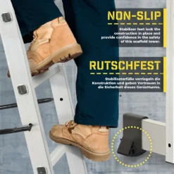 Jago® Baugerüst - 4 In1 Arbeitshöhe Max 280cm, Bis Zu 150kg Belastbar, Anti-Rutsch, Mit Rollen - Alu Multifunktionsleiter, Leitergerüst, Arbeitsgerüst, Arbeitsbühne, Mehrzweckleiter, Arbeitsplattform -Vidailo Verkaufe 9e21b5f3a1c9cd9267006e5e44f46853