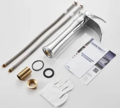 Wasserfall Waschtischarmatur, Hoher Auslauf Wasserhahn Bad Chrom, Mischbatterie Waschbeckenarmatur Für Badezimmer, Einzigartiges Design Einhandmischer -Vidailo Verkaufe 9e5d3608a0b2d3e9548d1f2468001ffd