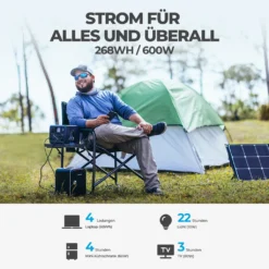 BLUETTI Solarspeicher EB3A Mit PV200 Solarpanel Enthalten, 268Wh Tragbares Stromerzeuger Mit 2*600W (1200W Überspannung) Wechselstromsteckdosen, LiFePO4 Batterie Backup Für Outdoor Camping, Van/RV Reisen, Notfall -Vidailo Verkaufe 9f194078e04309bfccb3ba11110968ff 1