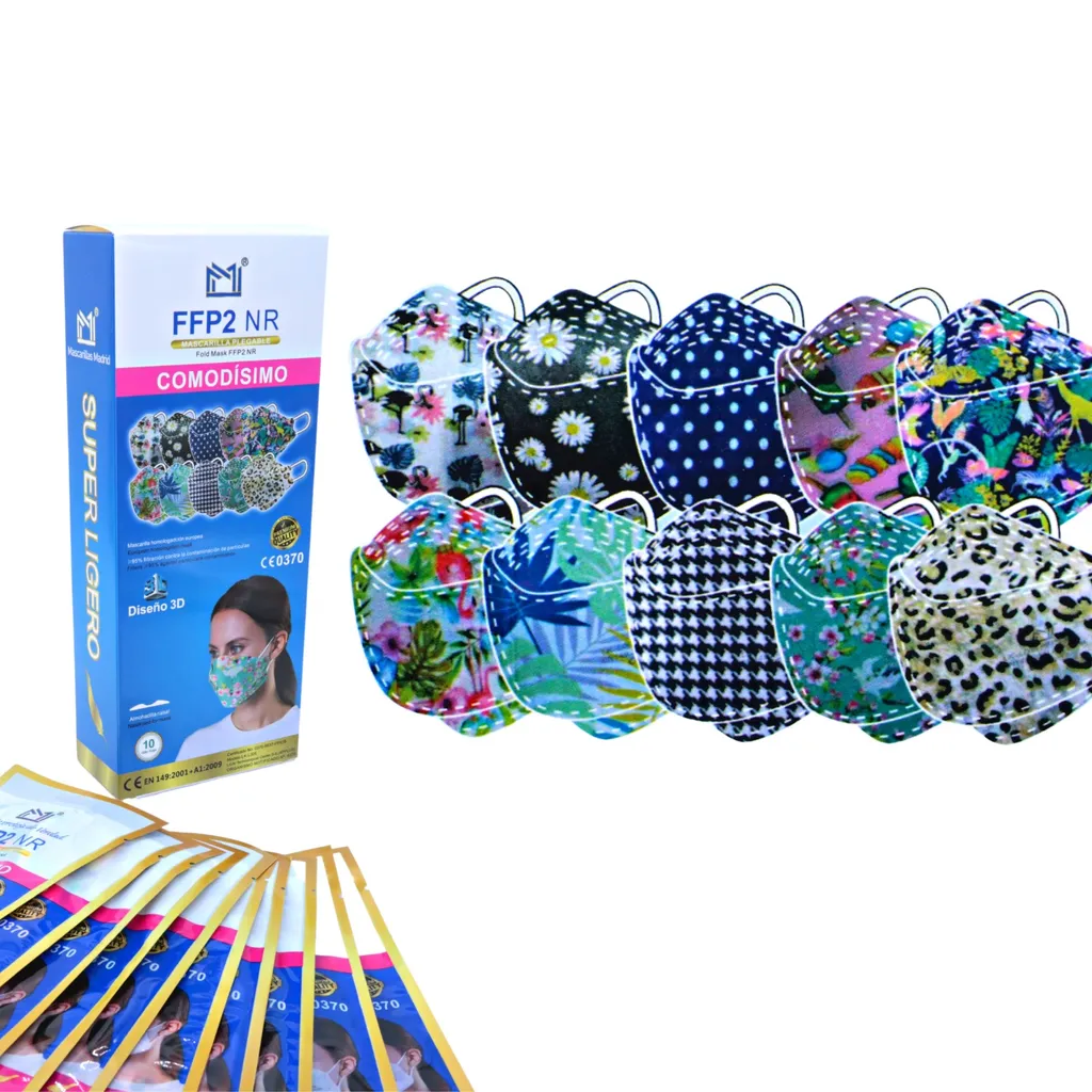 Mascarilla FFP2 NR 3D Atemschutzmaske Fisch Maske Muster Bunt 10er Set Designer Choice Kollektion Deutscher Händler 3 Mascarilla FFP2 NR 3D Atemschutzmaske Fisch Maske Muster Bunt 10er Set Designer Choice Kollektion Deutscher Händler