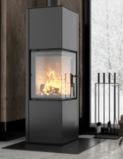 EEK A+ Eck-Kaminofen Hitze SIGA, Raumluftunabh. -6,5kW