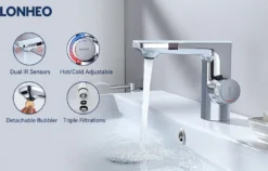 Lonheo Infrarot Sensor Wasserhahn Bad Automatik Waschtischarmatur Mit Zwei Infrarotsensor Einhebelmischer Waschbecken Mischbatterie Badarmatur, Chrom -Vidailo Verkaufe 9f6abc88fd7ec812d13fd819fe0ec3d0