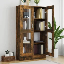 VidaXL Vitrinenschrank Räuchereiche 82,5x30,5x150 Cm Holzwerkstoff -Vidailo Verkaufe 9feead540a8a043daea580d993863a84