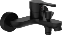 SCHÜTTE Design Wannenarmatur DENVER, Badewannenarmatur Mit 1/2" Brauseanschluss, Einhebelmischer Bad Schwarz Matt