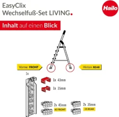 Hailo Leiter-Wechselfuß-Set EasyClix Living Größe L 9947-001 -Vidailo Verkaufe a2de3c8fa8473b00bbafebcb0b10e000