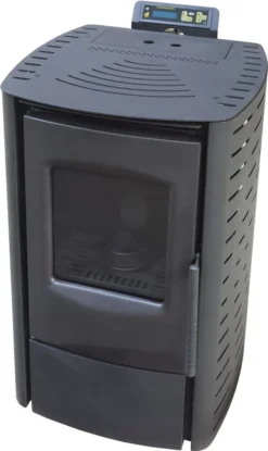 Nemaxx P6 Pelletofen Pelletkamin Pelletkaminofen 6 KW Kaminofen Heizofen Pellet Ofen Kamin Pelletheizung Heizung - Schwarz - WiFi-Ready