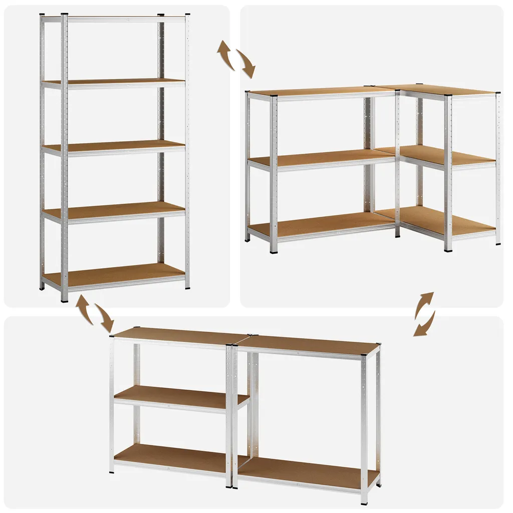 Monzana Schwerlastregal Kellerregal Steckregal Werkstattregal Lagerregal Regal, Model:2x 5 Böden - 180x90x40cm 6 Monzana Schwerlastregal Kellerregal Steckregal Werkstattregal Lagerregal Regal, Model:2x 5 Böden - 180x90x40cm – Bild 4