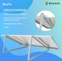NuaSol Solarpanel Flachdach Halterung PV-Modul Aufständerung Balkonkraftwerk Bis 72 Cm Neigungswinkel Verstellbar 0-90° -Vidailo Verkaufe a5d1b572b71204ead4c49c3a041b3e8b