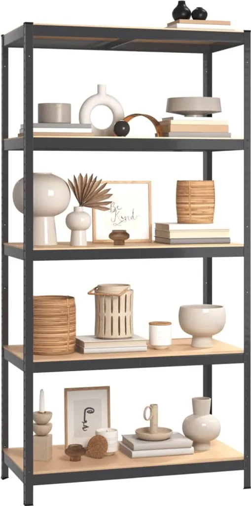 VidaXL Regale Mit 5 Böden 4 Stk. Anthrazit Stahl & Holzwerkstoff 5 VidaXL Regale Mit 5 Böden 4 Stk. Anthrazit Stahl & Holzwerkstoff – Bild 3