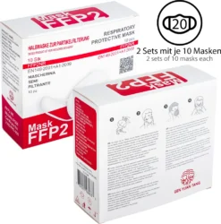 20x FFP2 Atemschutzmasken, Mundschutz, Weiß, CE -Vidailo Verkaufe a7db0d263786f4a7b56ce20520ad87e4