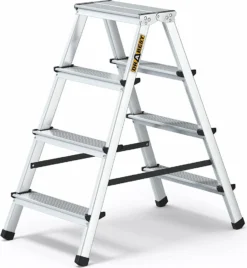 Doppelseitige Leiter, Alu, 4 Stufen, Belastbar Bis 125 Kg