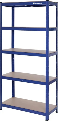 SONGMICS Lagerregal 180 X 90 X 40 Cm Bis 875 Kg Belastbar (175 Kg Pro Ablage), Schwerlastregal Mit 5 Regalböden, Regalsystem Mit Höhenverstellbaren Ablagen Blau GLR40Q