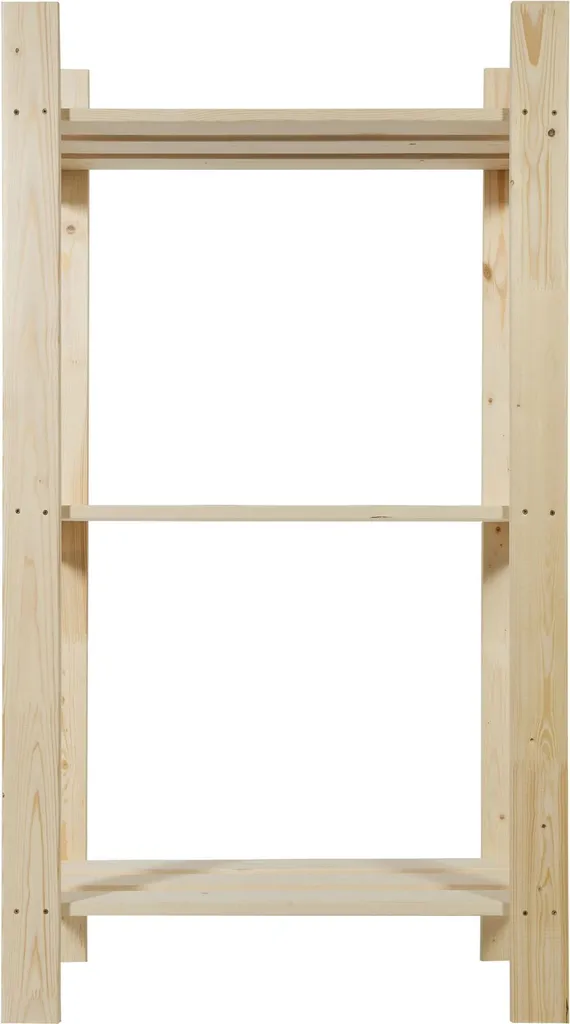 Standregal 3 Böden Holzregal Haushaltsregal Badregal Kiefer Holz Sauna Regal 4 Standregal 3 Böden Holzregal Haushaltsregal Badregal Kiefer Holz Sauna Regal – Bild 2