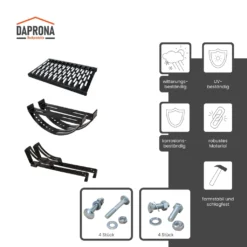 DAPRONA Laufrost Set Für Flache Dachziegel, Dachtritte Für Schornsteinfeger 120cm - Schwarz -Vidailo Verkaufe ab5beb18822645c4fc6aacc0a70664a1