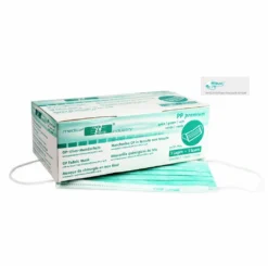 Wiros 40 X 50 Stk.(2000 Stk) OP Mundschutz Grün Maske Atemschutz M. Gummizug 3-lagig Atemmaske