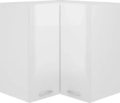 VidaXL Eckhängeschrank Hochglanz-Weiß 57x57x60 Cm Holzwerkstoff