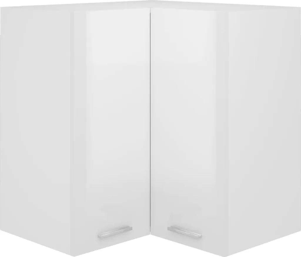 VidaXL Eckhängeschrank Hochglanz-Weiß 57x57x60 Cm Holzwerkstoff 3 VidaXL Eckhängeschrank Hochglanz-Weiß 57x57x60 Cm Holzwerkstoff