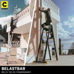 Craftfull Klappleiter CF-102B - Soft-Close-Funktion - Aluminium Klappleiter - Teleskopleiter - Tragetasche - Anlegeleiter - 2 X 1.6 Meter (Total 3.2 M) -Vidailo Verkaufe ae21516922e1f26d8b74b89bc1a9233b