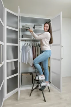 Wenko Alu-Klapptrittleiter Compact 2-stufig Dunkelgrau -Vidailo Verkaufe ae3cf15b480bda8303c9e69490ba663c